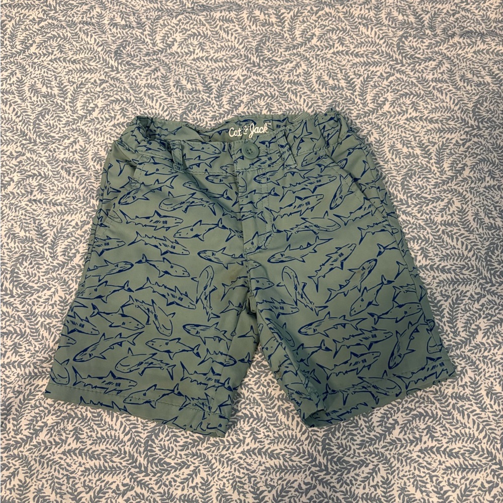 Cat & Jack Blue Shark Pattern Boy’s Shorts